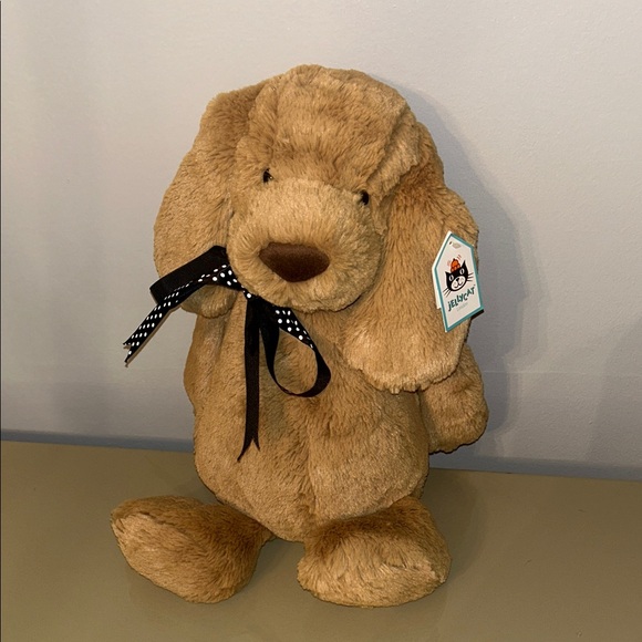 Jellycat Other - Jellycat Plush Brown Dog with Black Ribbon (15”)